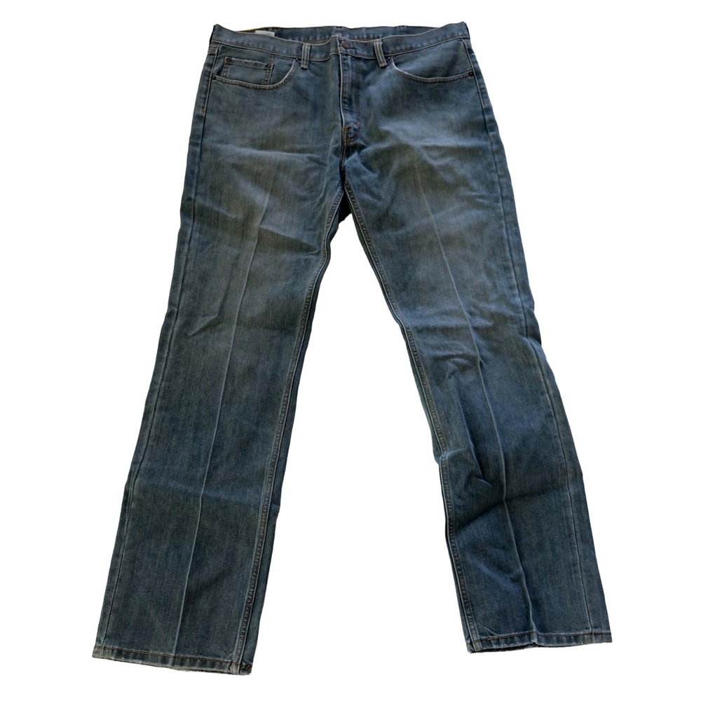 Levi's Size 40 Distressed Straight Leg Jeans Faded Wash Y2K Grunge Skater Denim